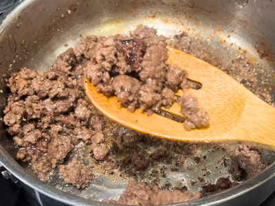 browning the ground beef